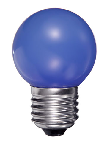 L140PB LED Kogellamp 0.5W E27 230VAC blauw IP20