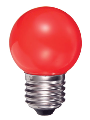 L140PR LED Kogellamp 0.5W E27 230VAC rood IP20